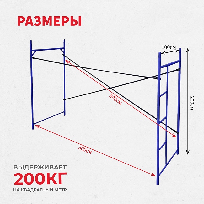 Леса строительные рамные Промышленник ЛРСП 40 секция с лестницей фото 2